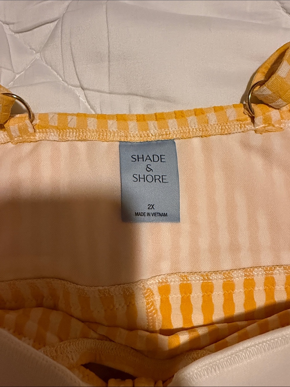 Shade & Shore Yellow Checkered Swim Top - Picture 2 of 3